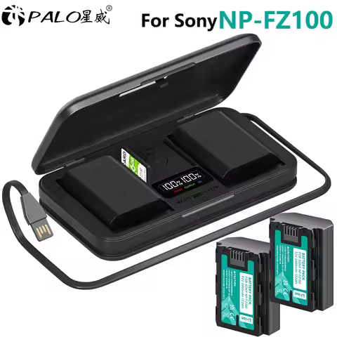 2280mAh NP-FZ100 NPFZ100 NP FZ100 Battery+Multi-Function Charger Case for Sony Alpha A7III A7R III A