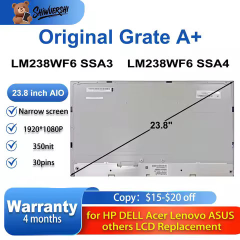 wholesale Original New LM238WF6 SSA3 LM238WF6 SSA4 23.8 inch IPS 30Pins FHD For HP Acer ASUS Dell Le