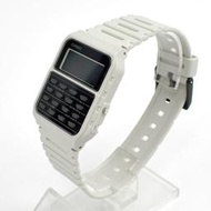 CASIO手錶 素雅白電子計算機膠錶【NECD39】