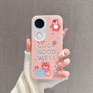 เคส Vivo V50 V40 เคส Vivo V50 Lite เคส Vivo V40 Pro เคสลายการ์ตูนหมีพูห์ สตรอว์เบอร์รี่ เคสแข็งกันกร