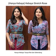 Cherrykebaya Setelan Kebaya Jadi Kutubaru Stretch Twotone Rose Rok Lycra Full Strait Free Obi Kebaya