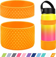 2PCS-- Protective -Diamond -Silicone- Boot -Sleeve- with Circle Silicone Ring, Aquaflask Accessories 12-40oz Aquaflask Rubber Cover Diamond Silicone Boot Non-Slip Silicone Protector for Tumbler