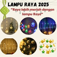 【ShopWithJoy】Lampu Raya Ketupat Bulan Bintang Masjid Solar Bateri Lampu Raya Kelip2 Lampu Lip Lap La