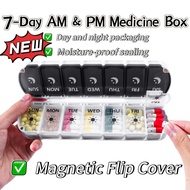 Flip Cover & Portable,Extra Large Pill Organizer for Travel, Weekly XL Pill Box, 7 Day XXL Pill Case