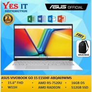 Asus VIVOBOOK GO 15 E1504F-ABQ469WMS /E1504F-ABQ471WMS ( R5-7520U, 16GB DDR5, 512GB SSD, 15.6", FHD)
