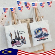 Canvas bag/ Malaysia National Day Shoulder Bag Malaysia Twin Towers Printed Bag Malaysia Independenc