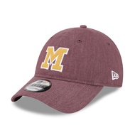 NEW ERA VARSITY M MILWAUKEE BREWERS Unisex EMBROIDERED LOGO 9FORTY Maroon STRAPBACK BASEBALL CAP