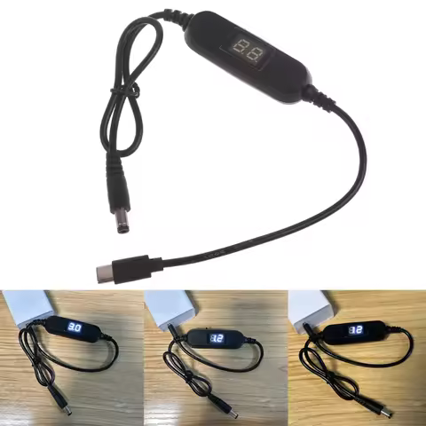 Type C 5V to DC 1.2V-12V Converter Step Up Voltage Converter Cable USB C to 5.5x2.1mm Power Supply C