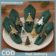 KI Christmas Napkin Rings Handcrafted  Rope Wreath Xmas Napkin Holders 8Pcs for Boho Style Xmas Part