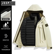 JEEP SPIRIT 1941 ESTD Men's Winter Down Inner Tank Hoodie