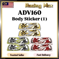 ADV160 ADV 160 ADV-160 Stiker Sticker Body Cover Set Stripe (1) 1 Coverset Strike Red / Silver = Gre