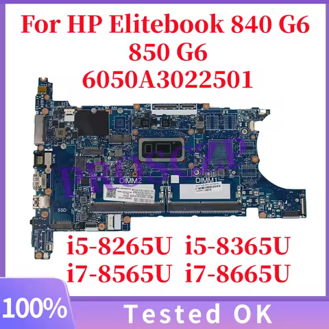 For HP EliteBook 840 G6/850 G6 Laptop Motherboard DDR4 With I5 I7 CPU UMA/550X GPU 6050A3022501-MB-A