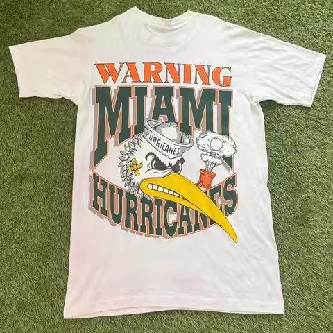 Miami Hurricanes Football College Short Sleeve White Color Shirt