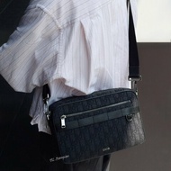 S5387-DIOR Oblique 黑色緹花相機包