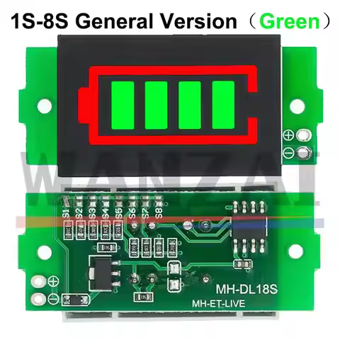 1-8S 1S/2S/3S/4S Single 3.7V Lithium Battery Capacity Indicator Module 4.2V Display Electric Vehicle