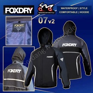 FOXDRY 07 v2 Premium Double Layer Waterproof Raincoat Set With Hoodie Baju Hujan Kalis Air Head Cove