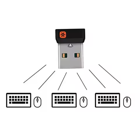 USB Adapter Connects Up To 6 Devices USB Dongle Mouse Receiver Adapter for Logitech Unifying Mouse K