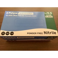 Polyco Blue Nitrile Disposable Gloves L