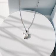 Ar-Kang Collection* AKN886 สร้อยคอเงินแท้ ห้อยจี้มุกแท้ รูปสัตว์ ชุบ Rhodium ชุบทอง Silver92.5%