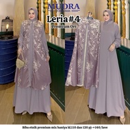 Leria Dress set 2 in1 Motif Bunga Model outer inner terpisah Gamis Elegan Terbaru 2025 Lebaran
