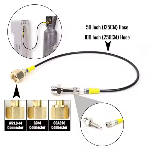 Soda Water Stream Maker (Blue Cylinder Type) To External Co2 Cylinder Adapter Hose Kit With W21.8-14