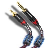 TIMEYES 2M 3.5mm Male to 1/4'' Male TS Cable, 6FT 6.35mm to 3.5mm Aux Jack Audio Cable, 3.5mm 1/8 In