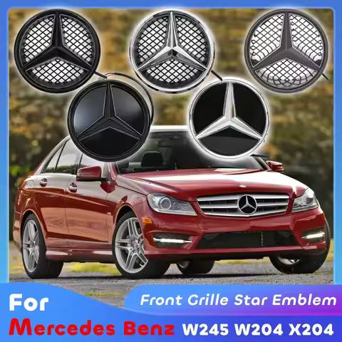 1pcs Front Grille Star Logo Emblem For Mercedes Benz B-Class W245 C-Class W204 C180 C200 C230 C250 C