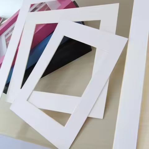 A4 White Rectangle Photo Mat 10Pcs, 21x29.7cm Frame Mount Paper for Picture Art Decoration