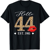 Men's cotton T-shirt Hello 44th Birthday 44 Years Old Est 1981 Women Girl T-Shirt