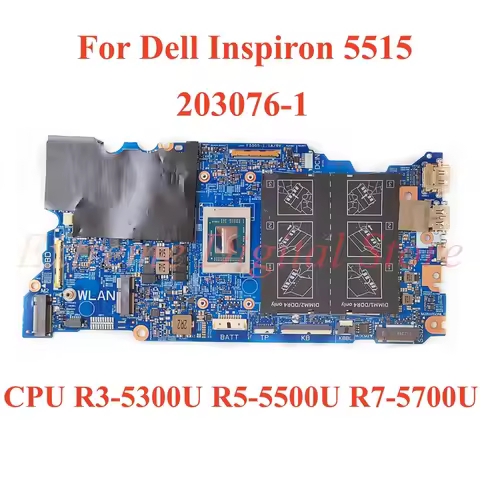 For Dell Inspiron 5515 Laptop motherboard 203099-1 203076-1 with CPU R3-5300U R5-5500U R7-5700U 100%