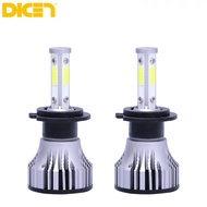 DICN 2Pcs ไฟหน้ารถ LED 100W 20000LM 6000K หลอดไฟสีขาวไฟหน้าอัตโนมัติ H4 H7 H11 H8 H9 9005 HB3 9006 H
