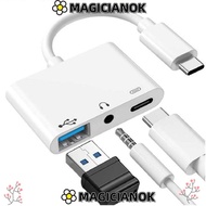 MAGICIANOK Type-C to 3.5m Tablet 3 in 1 Headphone Data Transmission