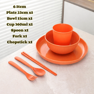 Set Pinggan Mangkuk Plastik/Set Pinggan Plastik/Pinggan Mangkuk Set/Pinggan Plastik/Pinggan Plastik 
