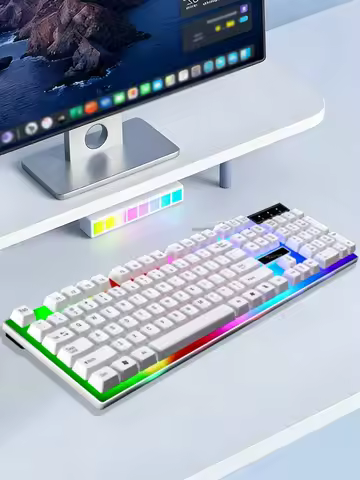 G21 Wired USB Illuminated Gaming Keyboard, Mechanical Feeling Backlit Keyboard, Suitable for Desktop