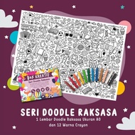 SERI DOODLE RAKSASA Mainan edukasi kreasi anak kertas mewarna jumbo be