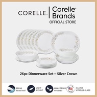 CORELLE 26pc Dinnerware Set – Silver Crown