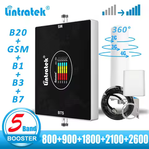 Lintratek Cellular amplifier 800 900 1800 2100 LTE 2600 2G 3G 4G 5G Cellular signal amplifier 4g mob