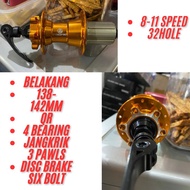 HUB FREEHUB ALLOY MIX 28 HOLE - 32H 36H BEARING PELOR DEPAN BELAKANG SHIMANO NAUTILUS PACIFIC SOLON