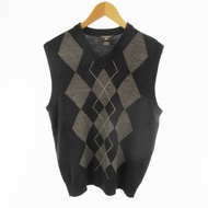 Vest Knit gray argyle charcoal Direct from Japan Secondhand