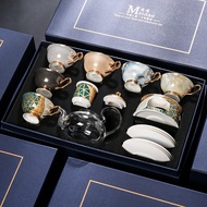 Medo Xin Xin Ving แก้วกาน้ําชาเทียนเครื่องทําความร้อนชายามบ่ายชุดกระดูกจีนดอกไม้ถ้วยชาชุดสําหรับ 6 ค