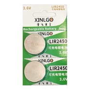 [SG] [2 Pieces] XINLGO LIR2450 3.6V Rechargeable Lithium Cell Button Battery