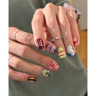 Winter Dopamine Y2K Girl Short Nails Handmade Wearing Nails