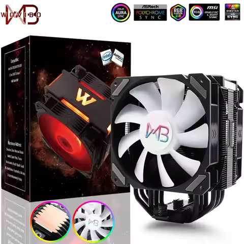Cooling CPU Cooler Fan Ventilador 120mm 4PIN For LGA 1150 1151 1155 1200 1700 2011 V3 X79 X99 AMD AM