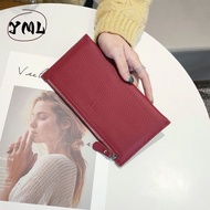 YML Long Wallet Ladies Zipper Wallet Hold Mobile Phone Coin Purse