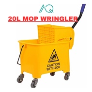 20 Liters Mop Wringer Pail Mop Bucket Cart Janitor Cleaner Casters Mop