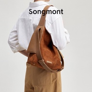 Songmont Medium Hanging Ear Tote Bag Designer Style Lazy Light Back Commuter Shoulder Messenger Bag Can Hold 13inch Computers