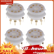 4PCS  9 Pin Gold PCB Vacuum Tube Socket for 12AX7,12AT7,12AU7,ECC83,ECC82,E88CC, 6922 ,6p1