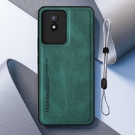For VIVO Y02 Y02A Fashion Business Leather case with Adjustable Mobile phone lanyard