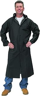 Galeton 7970-XXXL-BK 7970 Repel Rainwear 0.35 mm PVC Raincoat, 48" Long, 3X-Large, Black