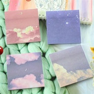 4 ชิ้น บันทึกแบบติดฟ้าดาวน่ารัก ขนาดใหญ่ - สมุดบันทึกที่ฉีกได้มีสีสัน 50 แผ่น, 8*8 ซม./3.15*3.15 นิ้